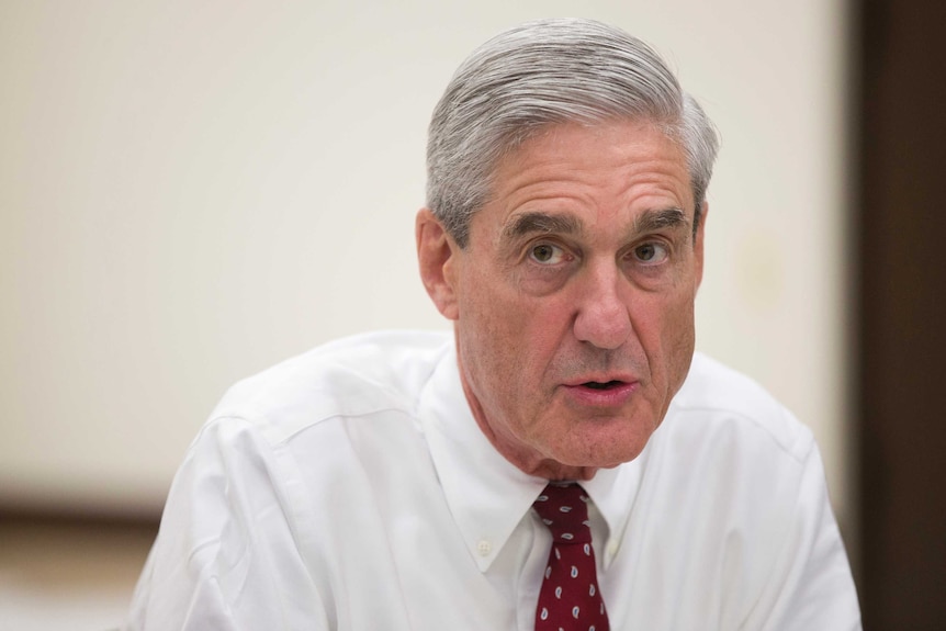 FBI director Robert Mueller speaks during an interview at FBI headquarters.