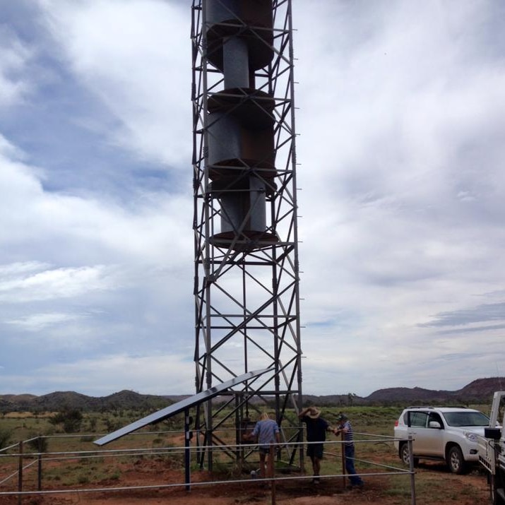 Rare mono windmill on Undoolya station alongside new solar panels