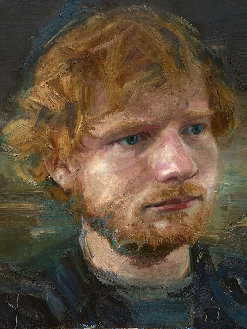 A man with red hair and a beard in a painted portrait