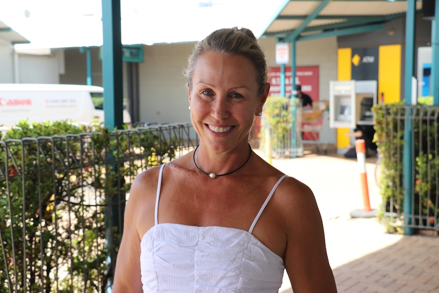 Personal trainer Hollie Goodall stands outside the Nightcliff shops.