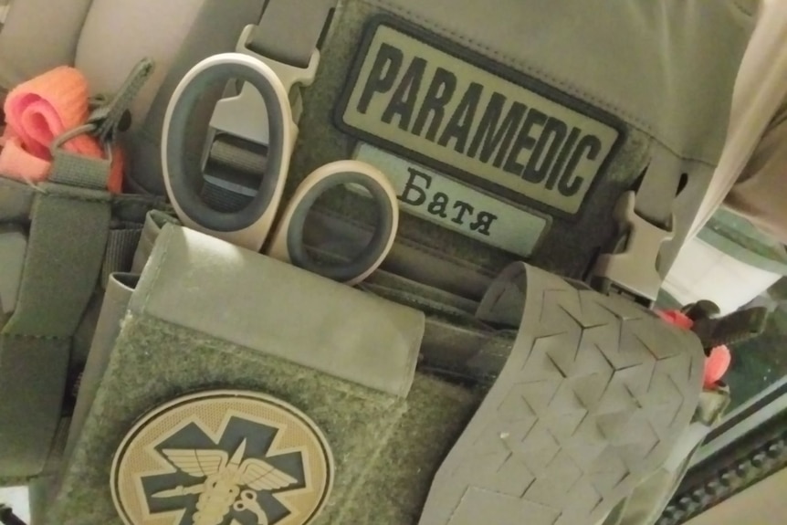 Close-up of paramedic's kit.