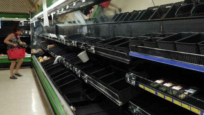 Empty supermarket shelves in Kununurra