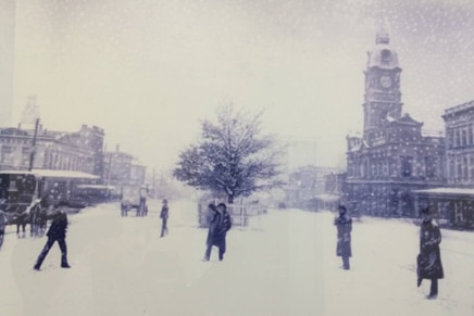 A black and white picture of Ballarat