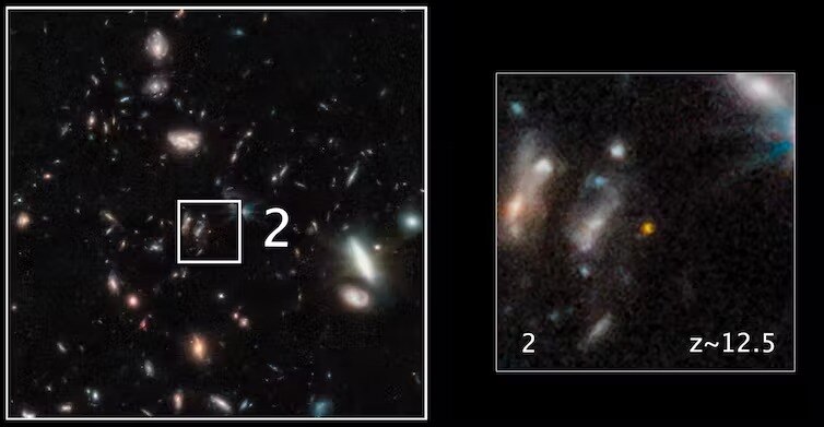 Two photos of galaxies