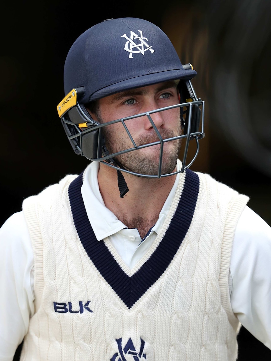 Glenn Maxwell walks out to bat for Victoria