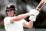 Western Australia batsman Cameron Green completes a pull shot during a Sheffield Shield match against New South Wales.