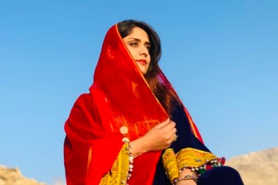 A young woman in a sari 