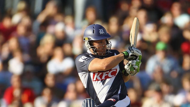 Heavy hitter ... Aaron Finch belted Victoria into a strong position in its innings. (file photo)