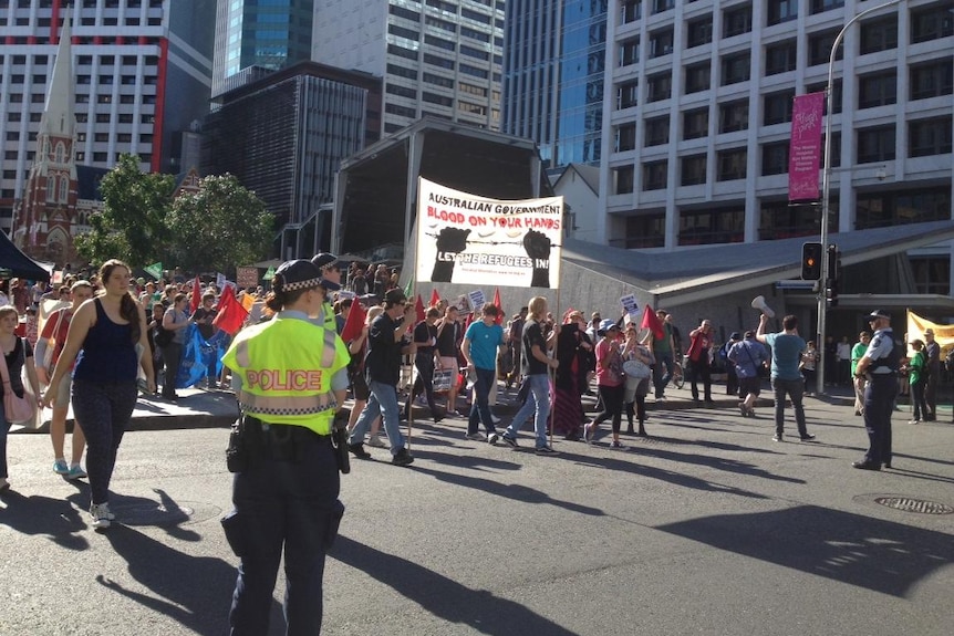 Protesters rally against PNG asylum seeker deal in Brisbane