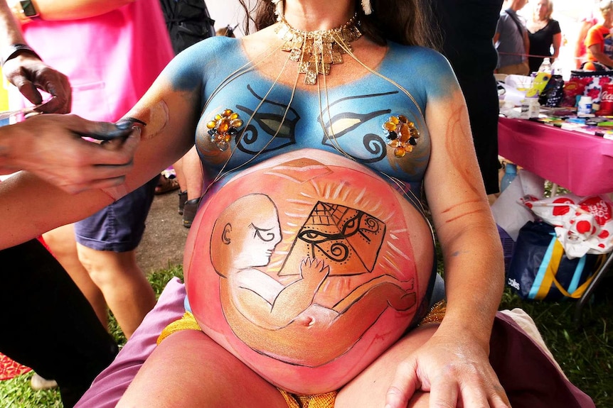 Body art pregnant work in progress