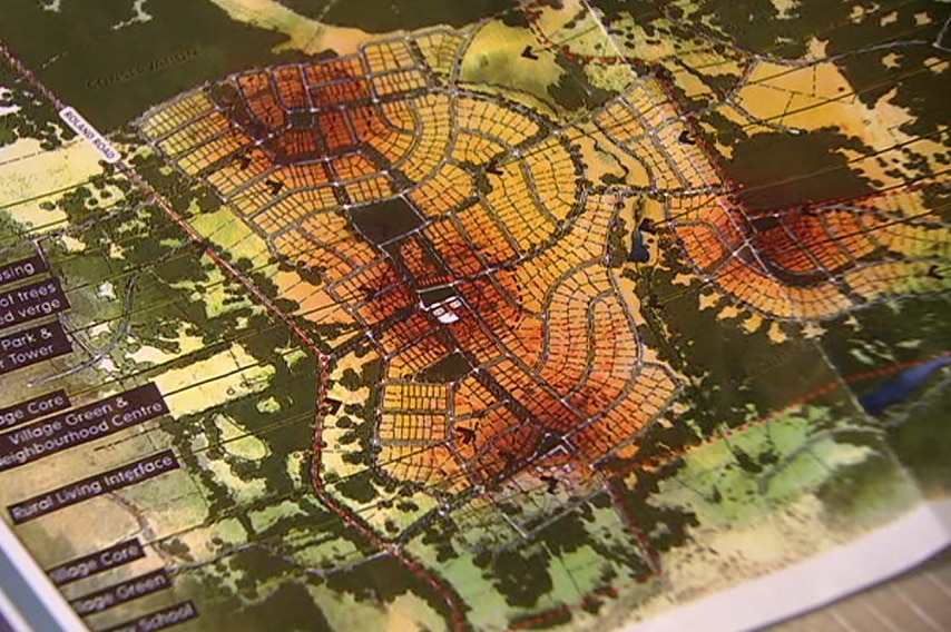 A plan showing a bushland housing development.
