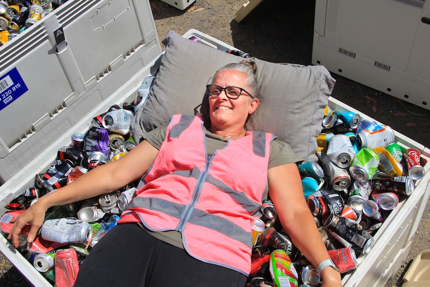 Julie Leach with her recycling