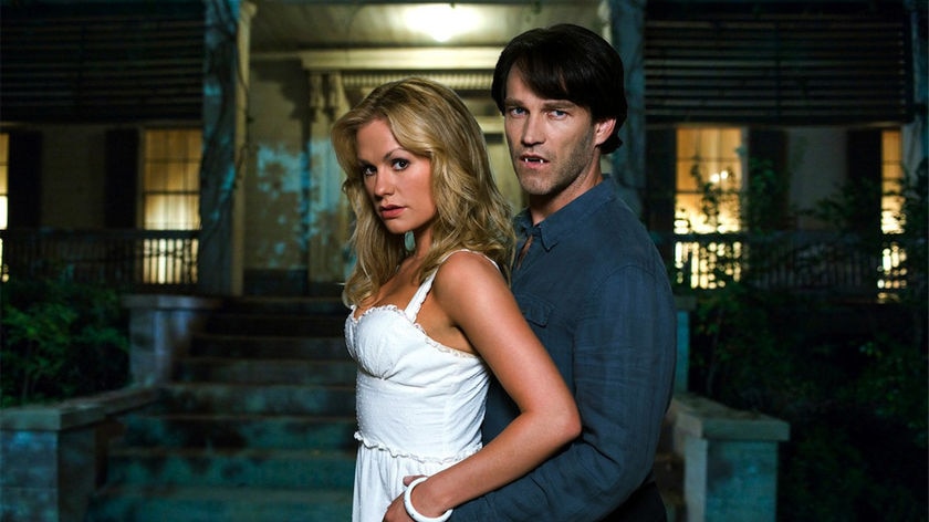 Anna Paquin and Stephen Moyer play Sookie Stackhouse and Bill Compton in True Blood.