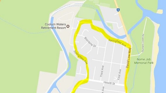 Police have declared an emergency situation in Coolum, with authorities helping with evacuations.