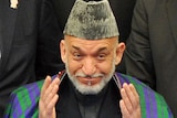 Afghan president Hamid Karzai at the Tokyo conference