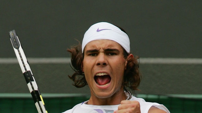 Rafael Nadal celebrates