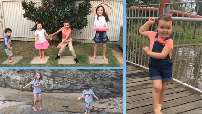 Children dancing to Bluey opening theme song