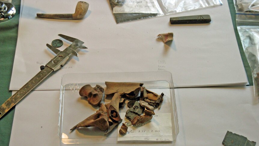 Convict artefacts found under chapel floor
