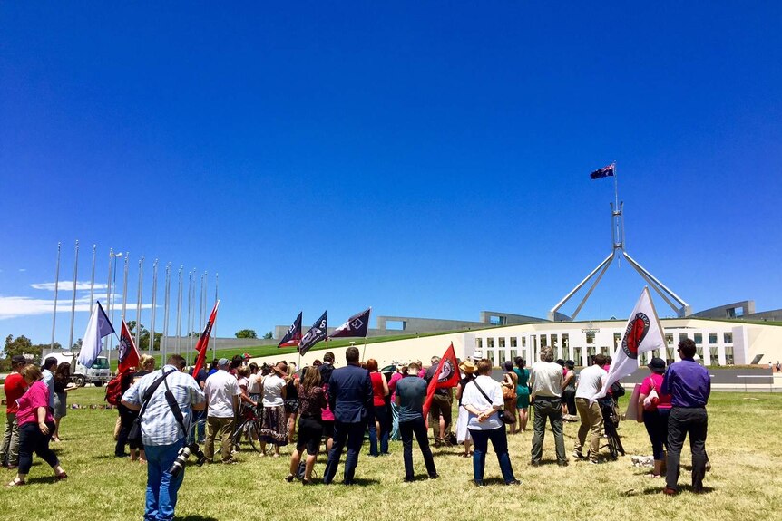 Rally against domestic violence at Parliament House