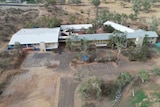A school as viewed from the air.