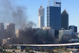 A fire breaks out on a Perth bus