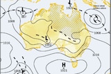 weatehr map of australia showing low pressure systems