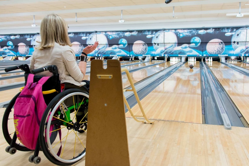 Tenpin bowling in wheelchair