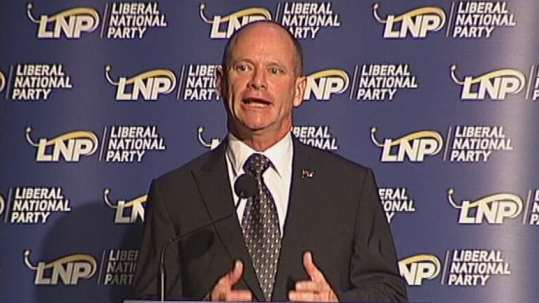 Queensland Premier Campbell Newman speaks at the LNP state council in Townsville on November 22, 2014