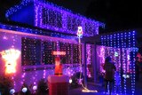 Generic Christmas lights in Canberra. The Evans family house at Stirling in the ACT. Dec 2013.