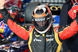 Albert Park champ ... Lotus driver Kimi Raikkonen celebrates his win.