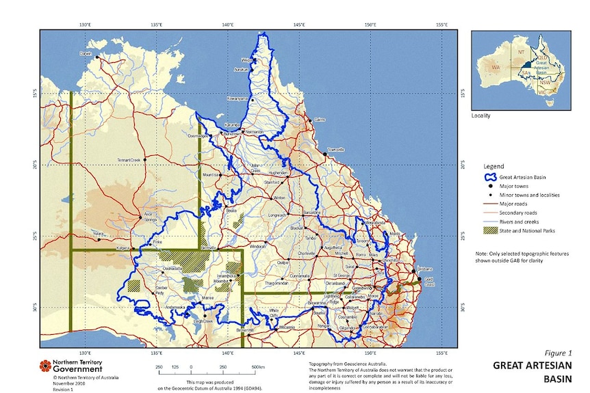 A map of the Great Artesian Basin