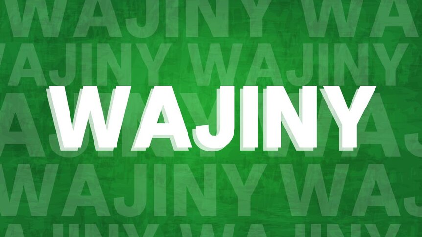 The word 'WAJINY' is written in block white text with a green background.