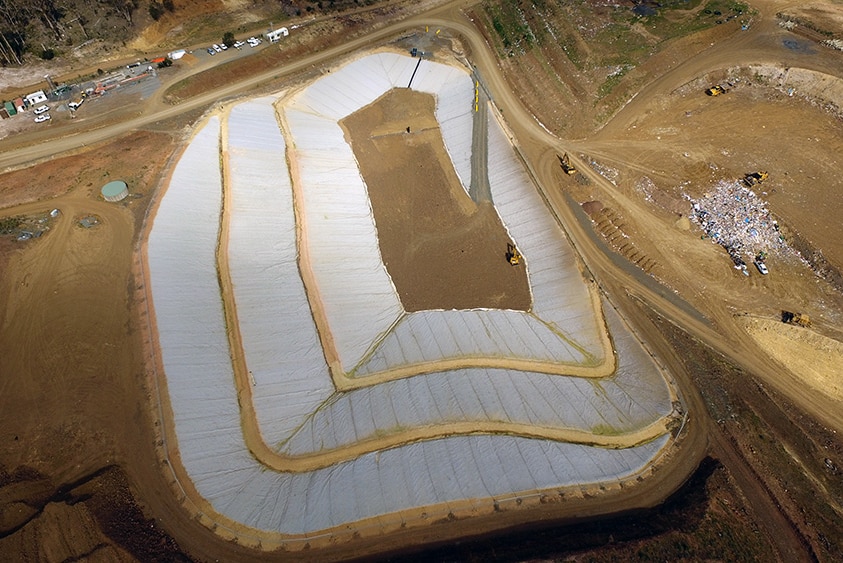 Aerial view of Copping waste site