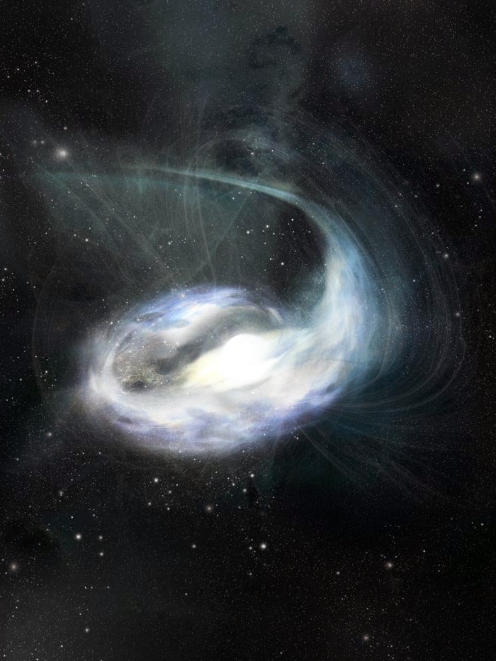 An artist's impression of a cometary body being shredded by a neutron star.