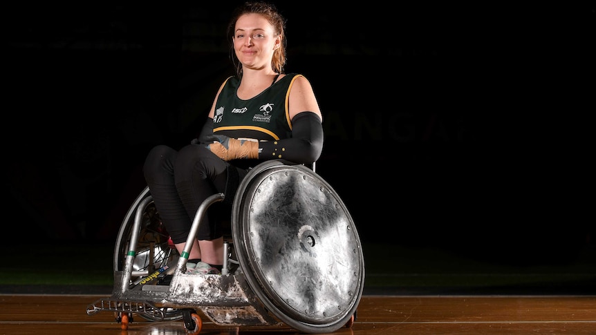 It's all smiles for Shae Graham as she becomes Australia's first female wheelchair rugby player at an international event.