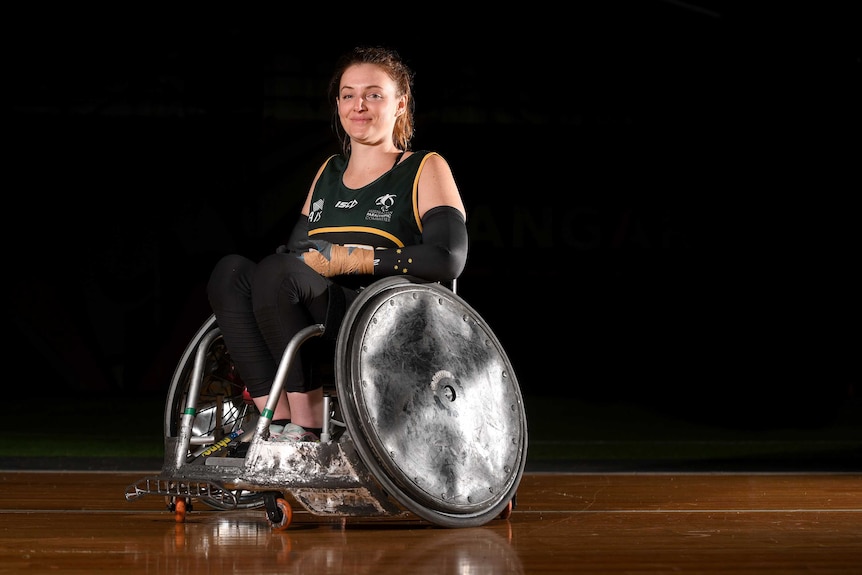 It's all smiles for Shae Graham as she becomes Australia's first female wheelchair rugby player at an international event.