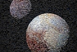 Mosaic of Pluto and its largest moon Charon, representing the global response to #PlutoTime social media campaign