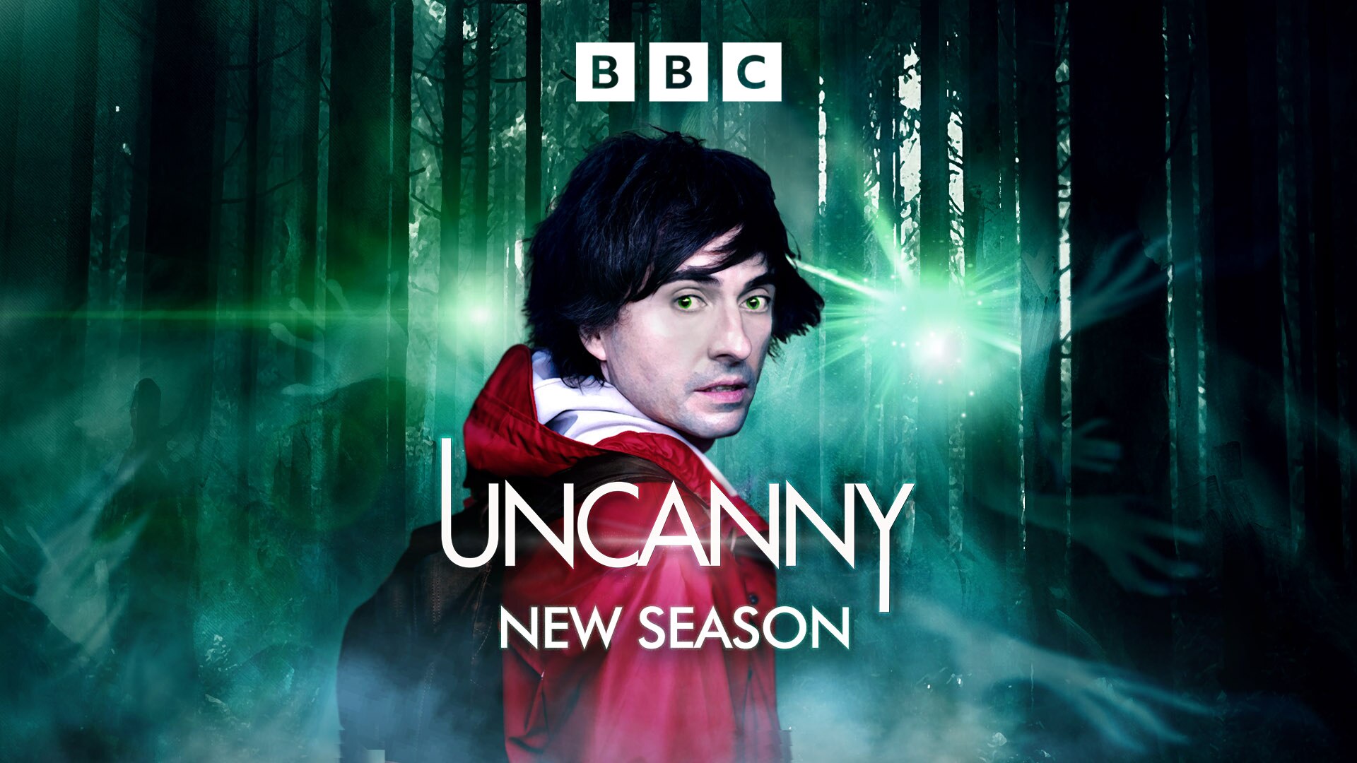 Uncanny. New Season. A nervous young man in a red jacket looks over his shoulder