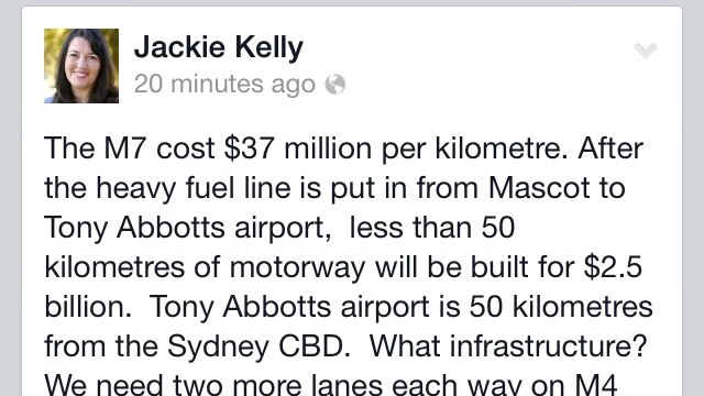 Jackie Kelly's Facebook screen grab