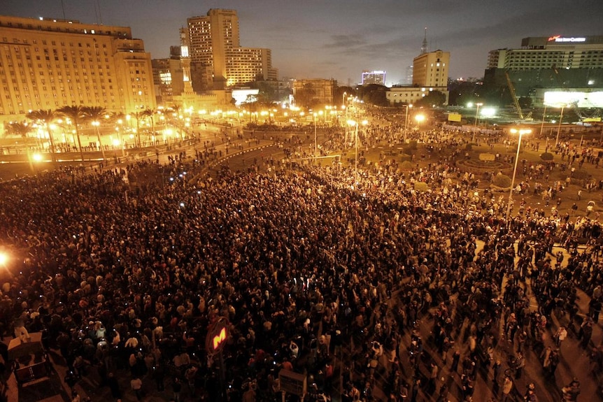 Egyptian demonstrators protest in central Cairo (AFP: Mohammed Abed)