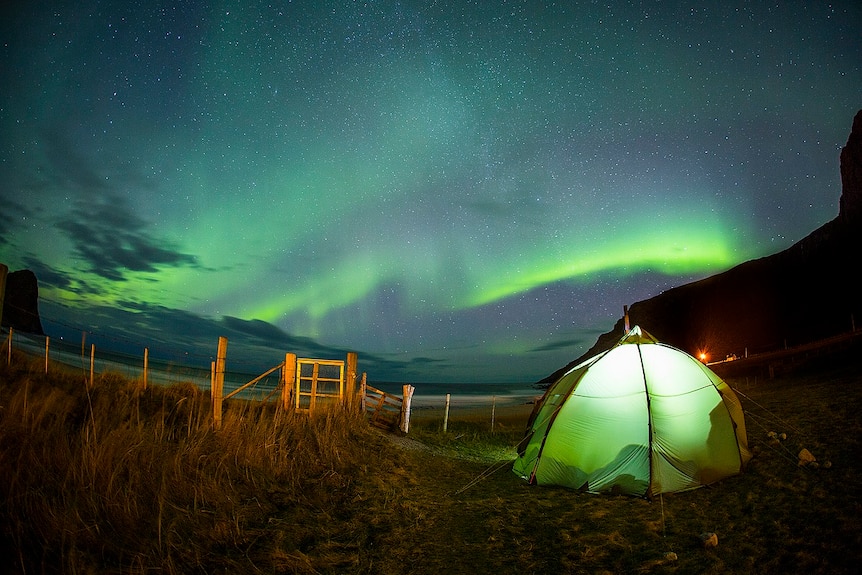 Fanning under the Northern Lights