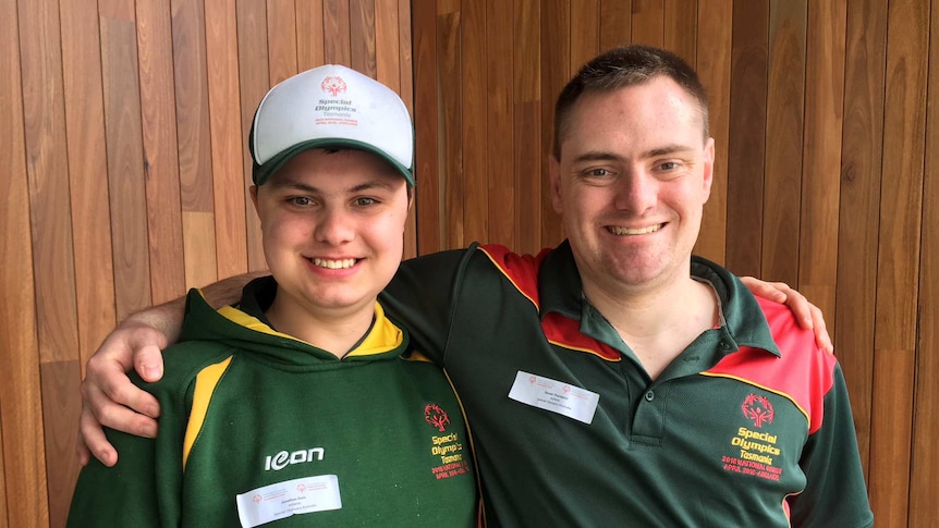 Jonathan Goss and Daniel Thomson from the Tasmanian Special Olympics team