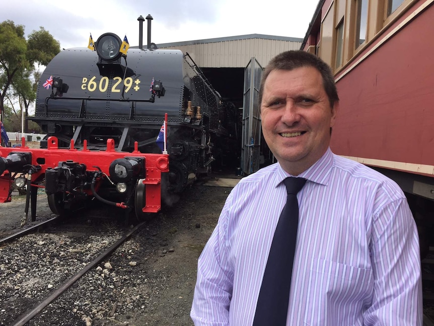 Canberra Railway Museum chief executive Alan Gardner with the City of Canberra.