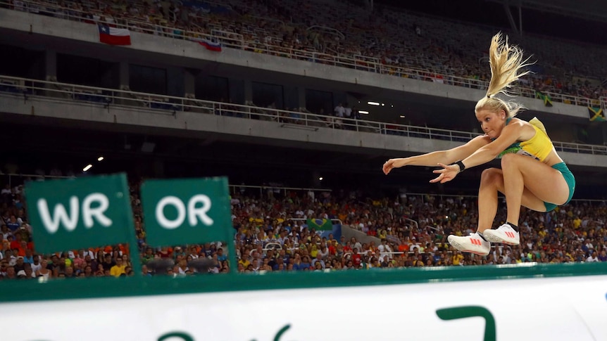 Brooke Stratton in the long jump final