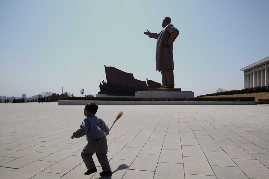 The eternal statue of Kim Il Sung in Pyongyang