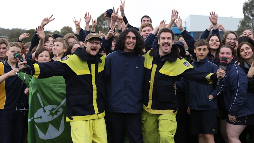 An image of Ben and Liam with 2018 Unearthed High winner Kian in Castlemaine