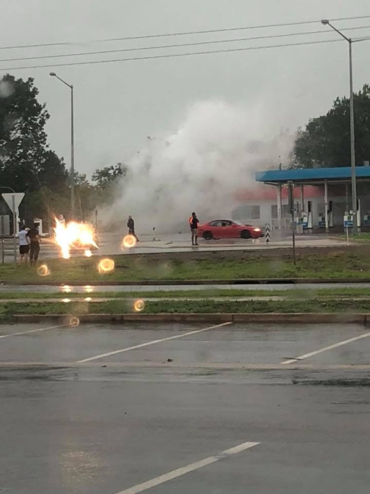 Gas leaks from a service station in Coolalinga