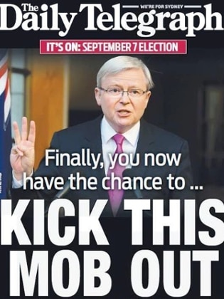 Daily Telegraph front page from August 5, 2013