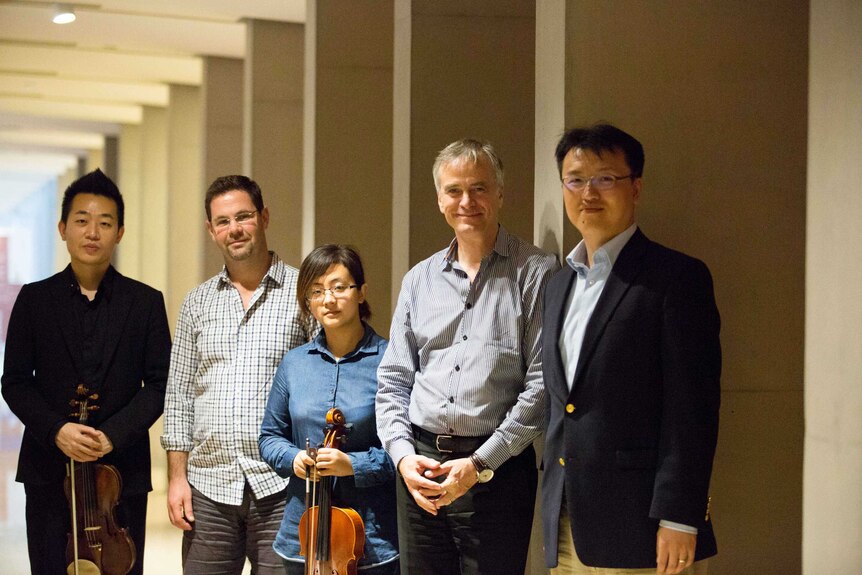 Shi Zhenyu with Andrew Haveron, Huang Yaorong, Rory Jeffes and Doug He