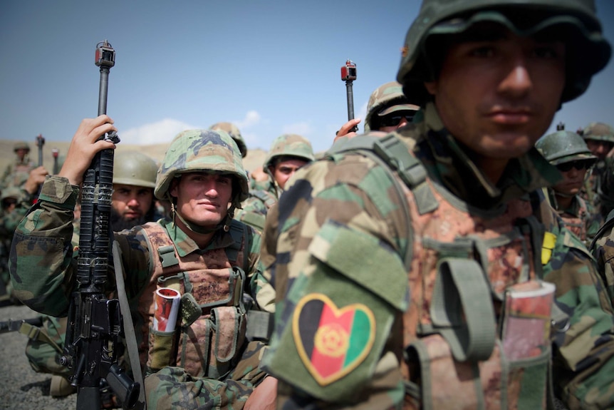 Afghan soldiers in uniform